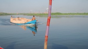 Brick Boat on Weighed Down on the River