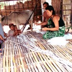 Rural Cambodia Family Weaving