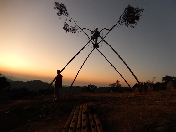 Laos Village Swing at Sunrise